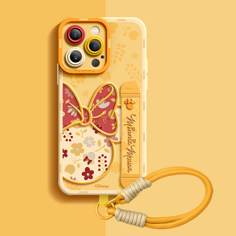 Tasarım 07 Qumi Minnie Mouse Bileklikli Sıvı Silikon iPhone Kılıfı