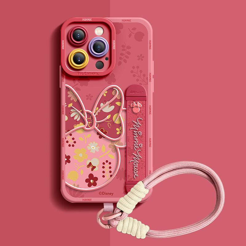 Tasarım 08 Qumi Minnie Mouse Bileklikli Sıvı Silikon iPhone Kılıfı