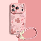 Pembe Qumi Mouse Pop Askılı Standlı iPhone Kılıfı - kamera korumalı bilek askılı telefon kılıfı