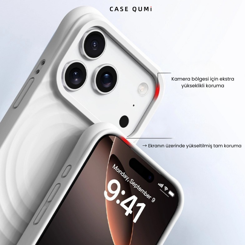 Dalgalı Tasarım Silikon Magsafe Koruyucu Kılıf - Siyah