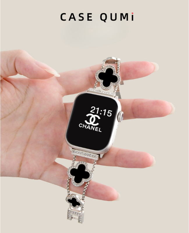 Lüks Yonca Taş Detaylı Bilezik Apple Watch Kordonu