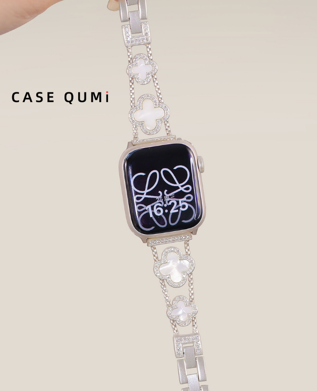 Lüks Yonca Taş Detaylı Bilezik Apple Watch Kordonu