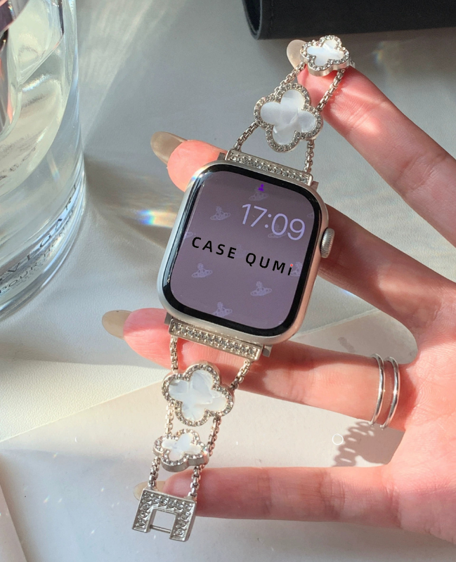 Lüks Yonca Taş Detaylı Bilezik Apple Watch Kordonu