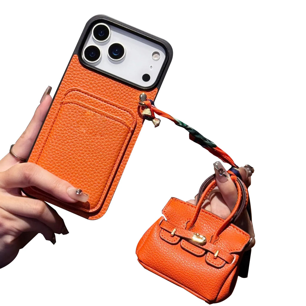 Şık Deri iPhone Kılıfı ve Mini El Çantası Aksesuarı