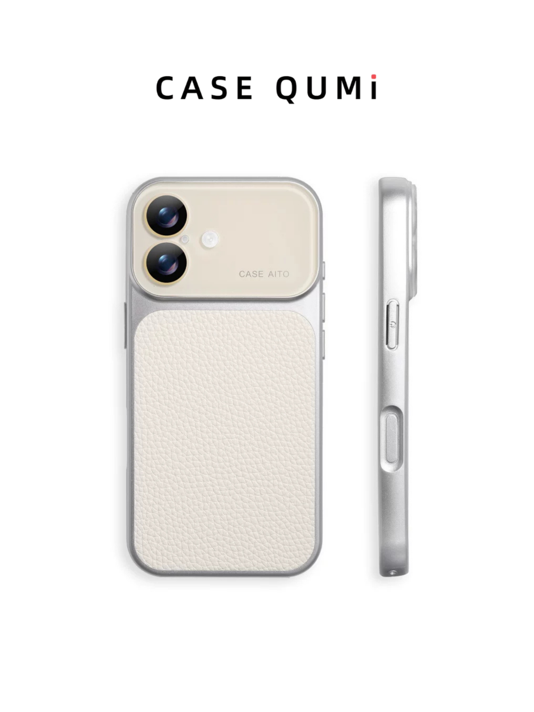 Husă iPhone cu protecție lentile și textură de piele