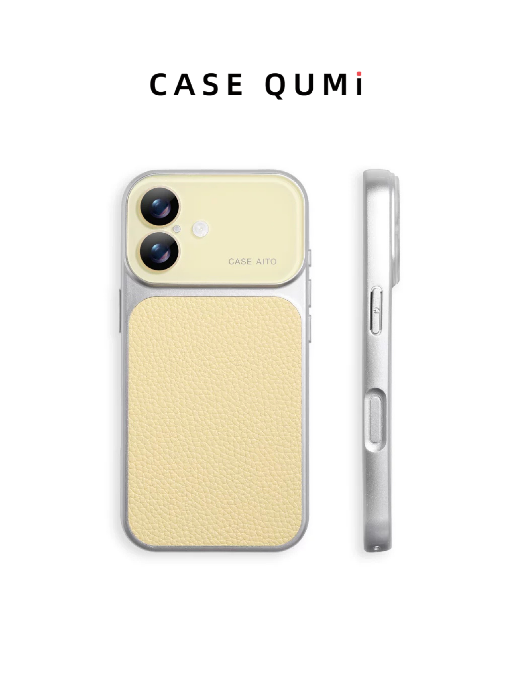Husă iPhone cu protecție lentile și textură de piele