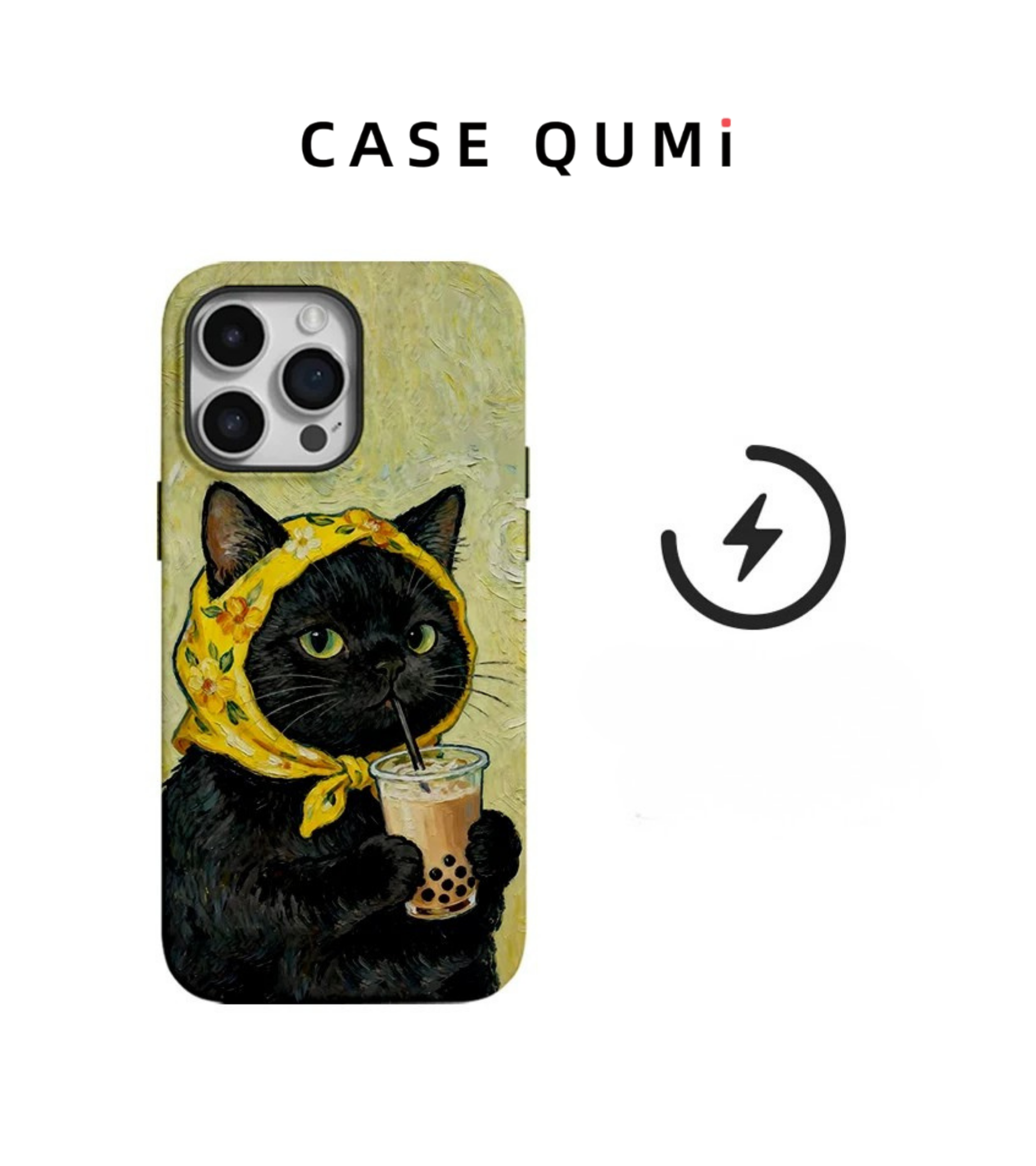 Babushka Cats: Van Gogh Style Bubble Tea MagSafe Uyumlu iPhone Kılıfı