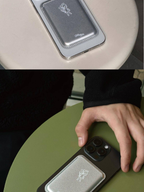 Ola ola Angel Magsafe Suport de card premium din piele argintie