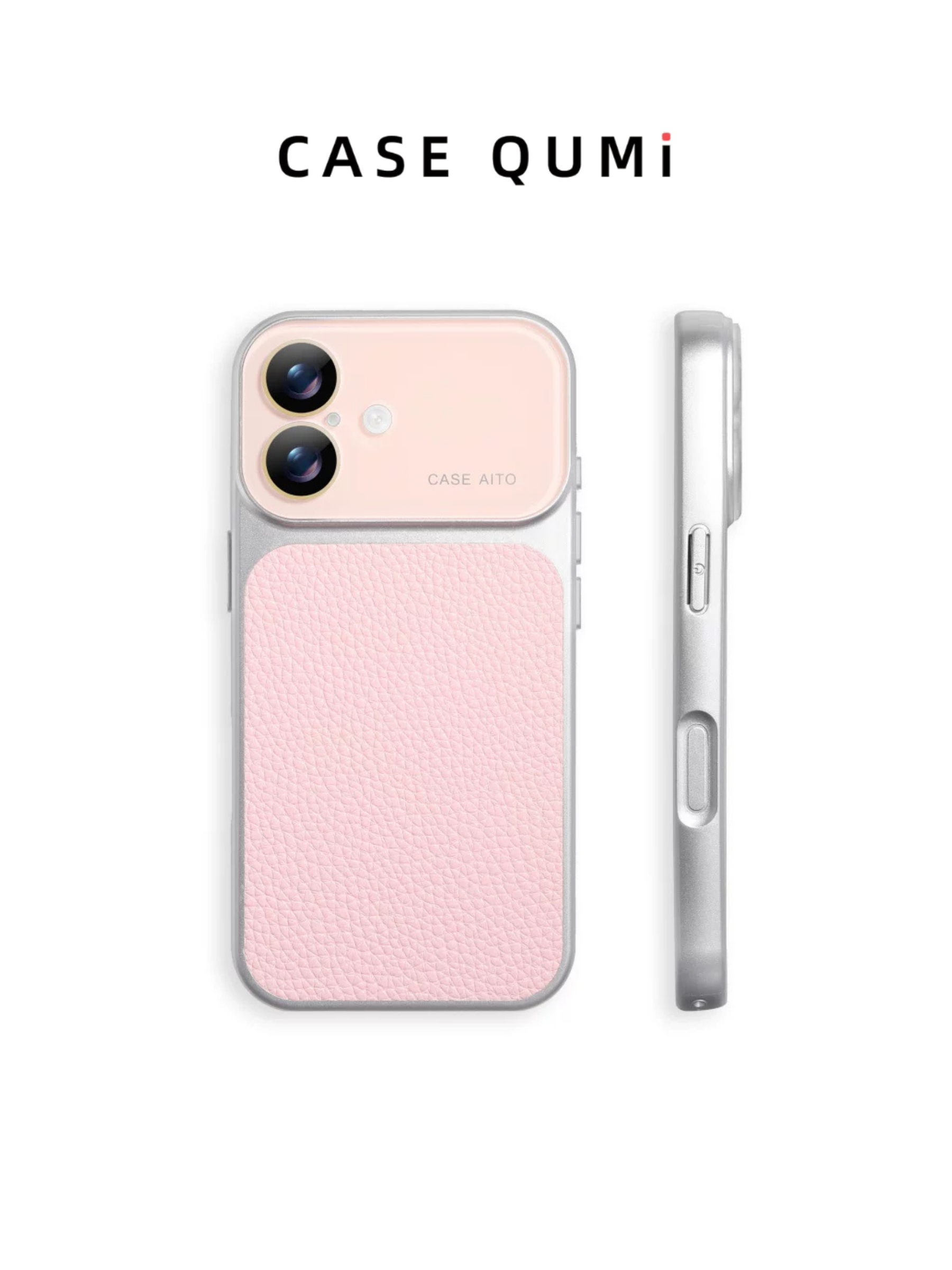 Husă iPhone cu protecție lentile și textură de piele