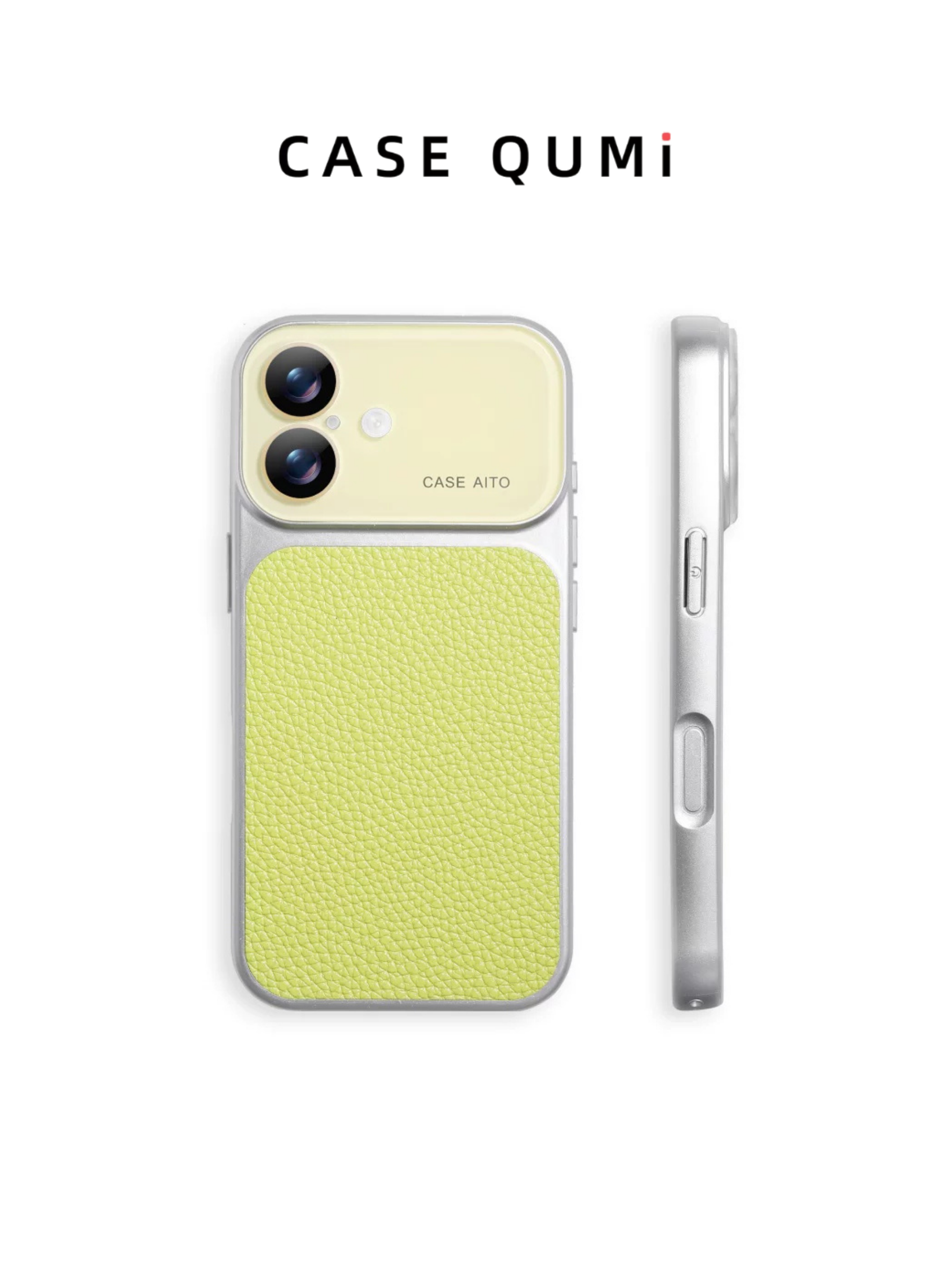 Husă iPhone cu protecție lentile și textură de piele