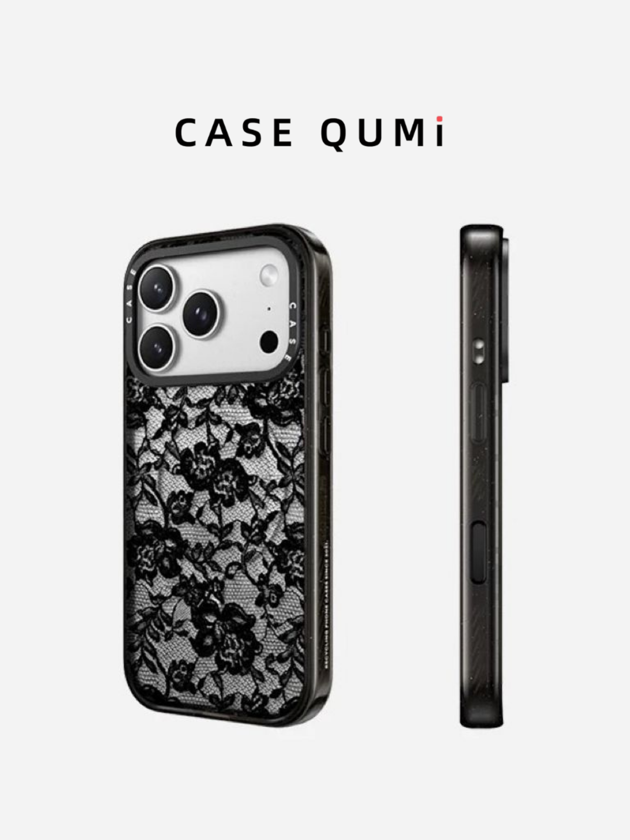 Lace Serisi Siyah Dantel Tasarım MagSafe iPhone Kılıfı