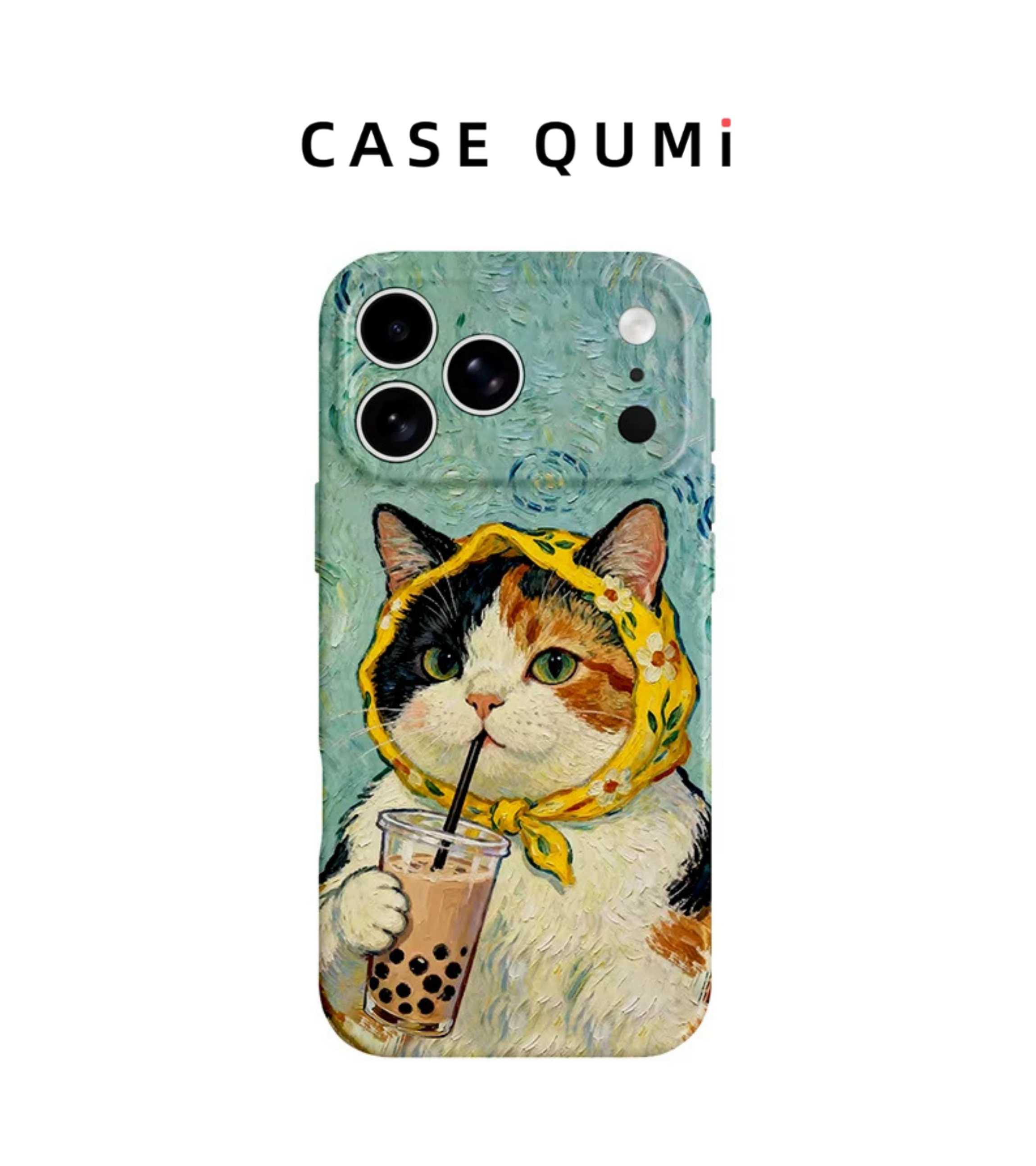 Babushka Cats: Van Gogh Style Bubble Tea MagSafe Uyumlu iPhone Kılıfı