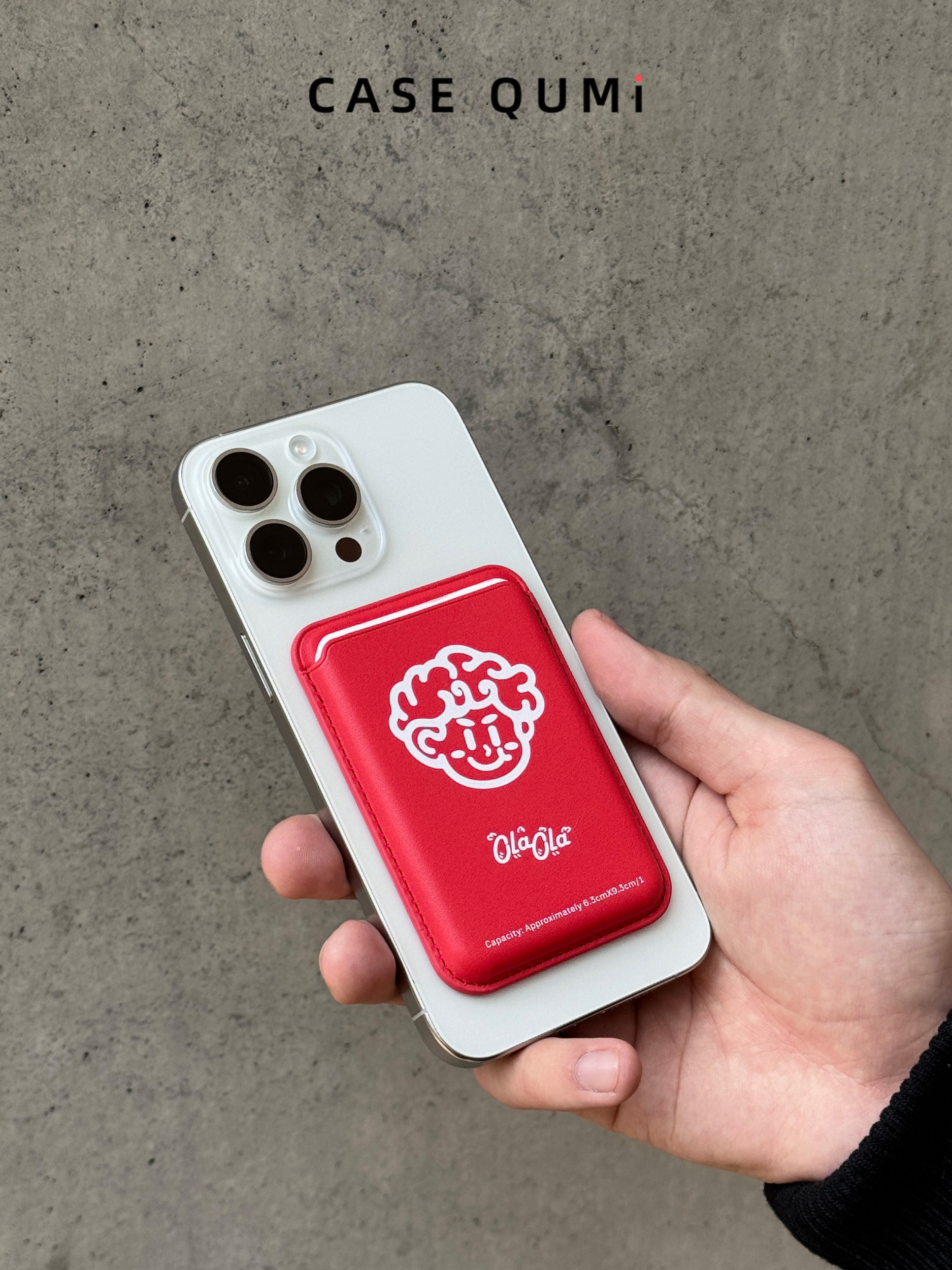 Ola ola Little Angel Roșu Magsafe Suport Card din Piele pentru iPhone