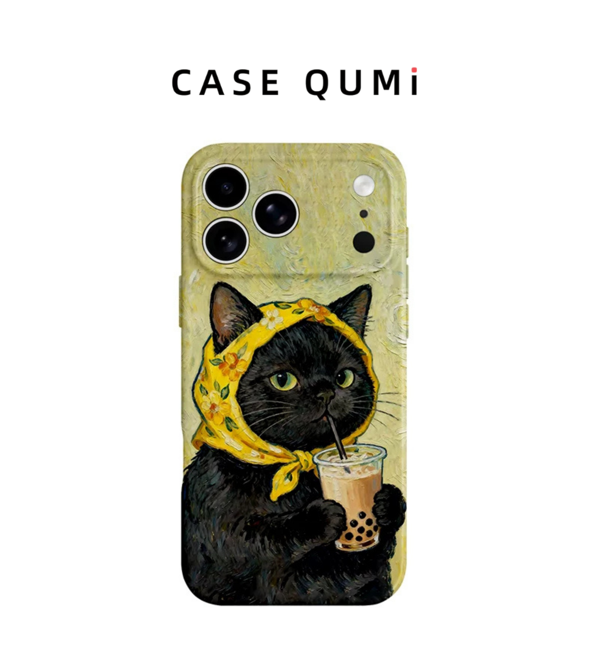 Babushka Cats: Van Gogh Style Bubble Tea MagSafe Uyumlu iPhone Kılıfı