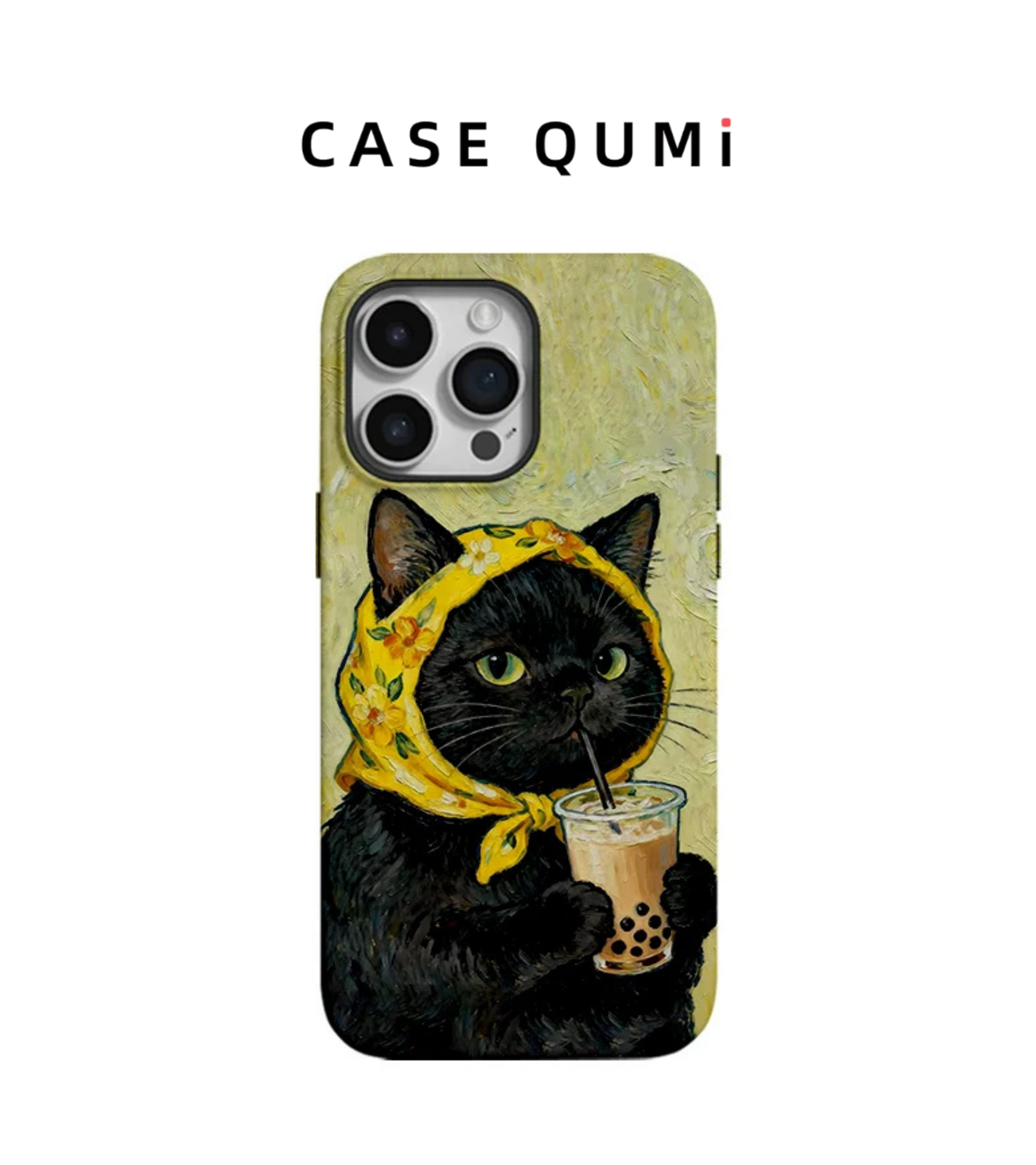 Babushka Cats: Van Gogh Style Bubble Tea MagSafe Uyumlu iPhone Kılıfı