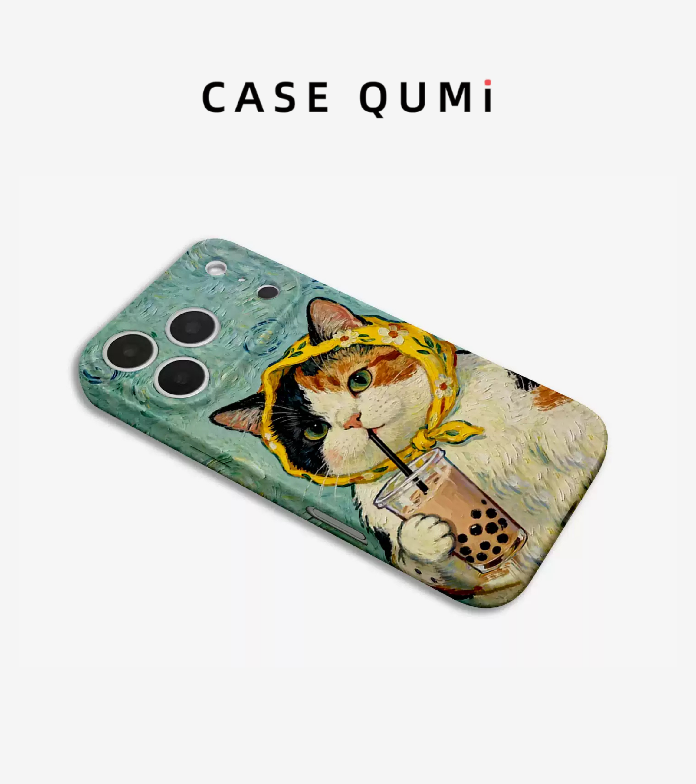 Babushka Cats: Van Gogh Style Bubble Tea MagSafe Uyumlu iPhone Kılıfı