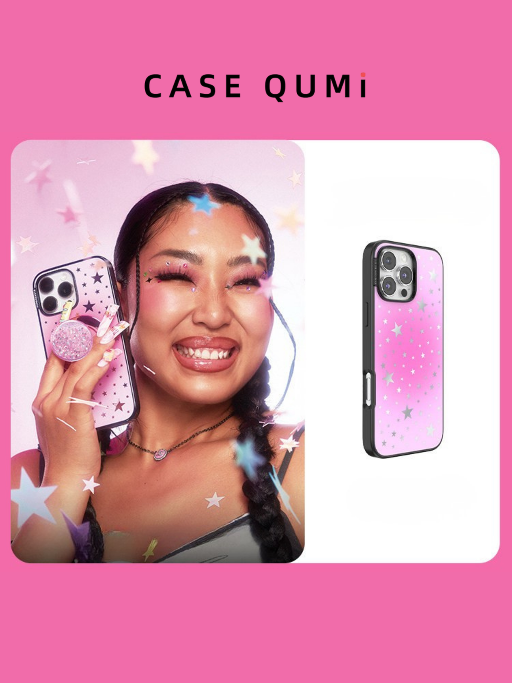 Husă transparentă iPhone MagSafe cu PopSockets Model Stea