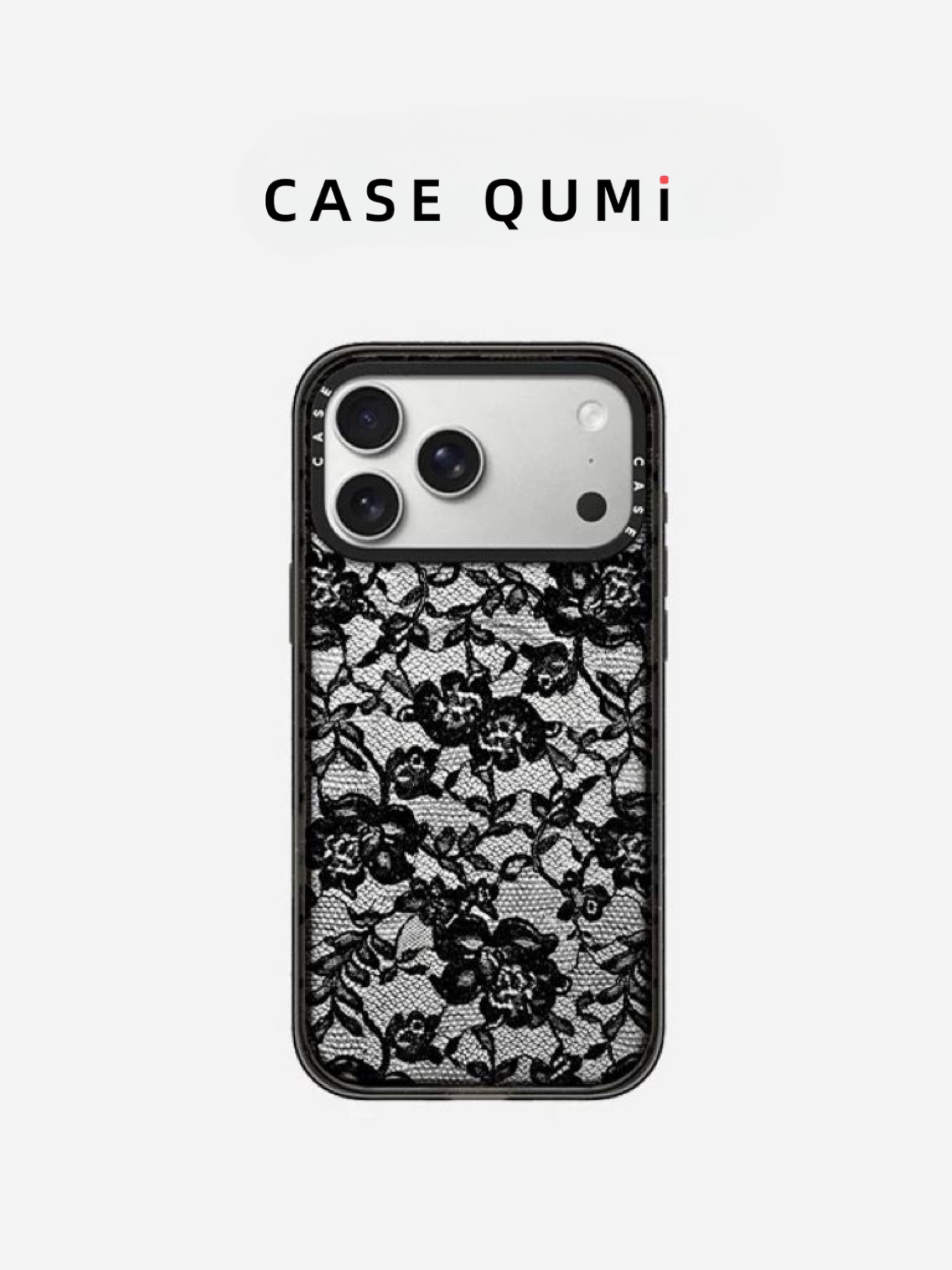 Lace Serisi Siyah Dantel Tasarım MagSafe iPhone Kılıfı