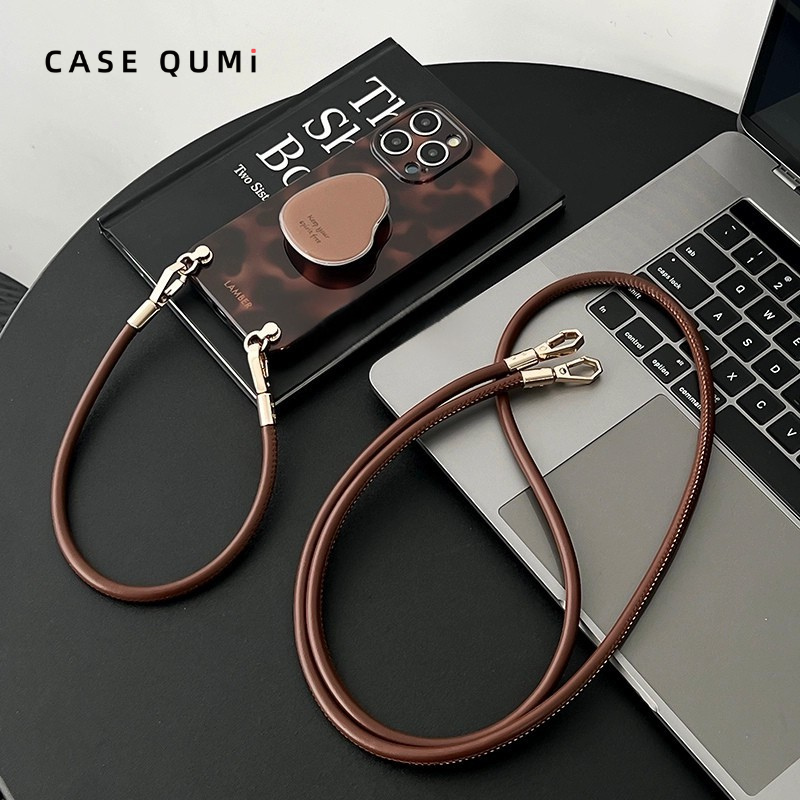 Koyu Kahverengi Kehribar Standlı İphone Kılıfı