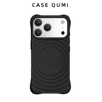 Carcasă de protecție Magsafe din silicon cu design ondulat - Neagră