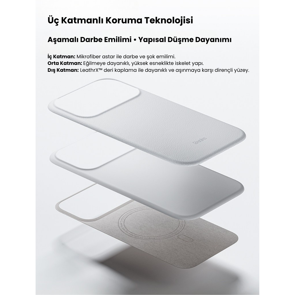 Benks Elegant Q2 Mor Magsafe Deri iPhone Kılıfı