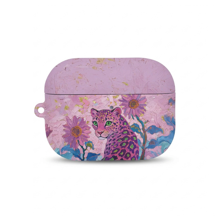 Keshami Pembe Leopar Desenli AirPods Kılıfı