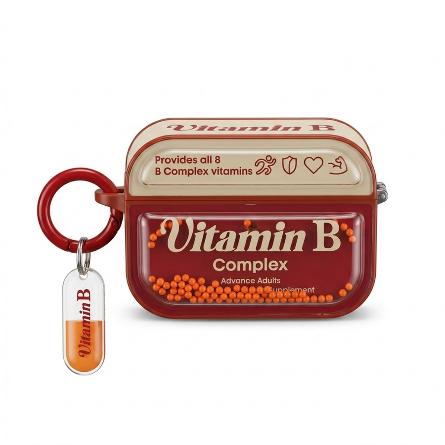 Vitamin B Complex Kırmızı AirPods Kılıfı