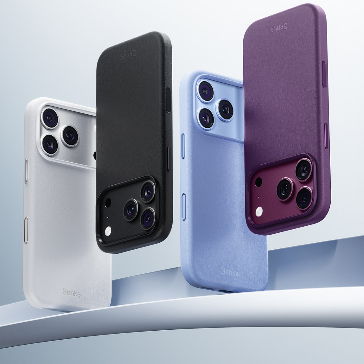 Benks Elegant Q2 Mor Magsafe Deri iPhone Kılıfı