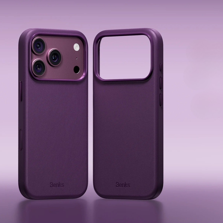 Benks Elegant Q2 Mor Magsafe Deri iPhone Kılıfı