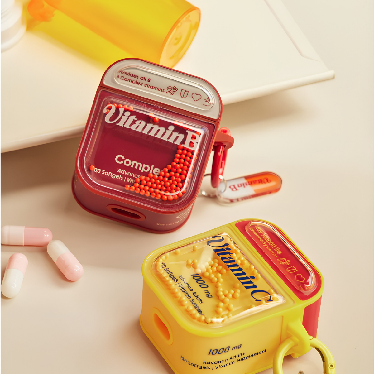 Vitamin B Complex Kırmızı AirPods Kılıfı