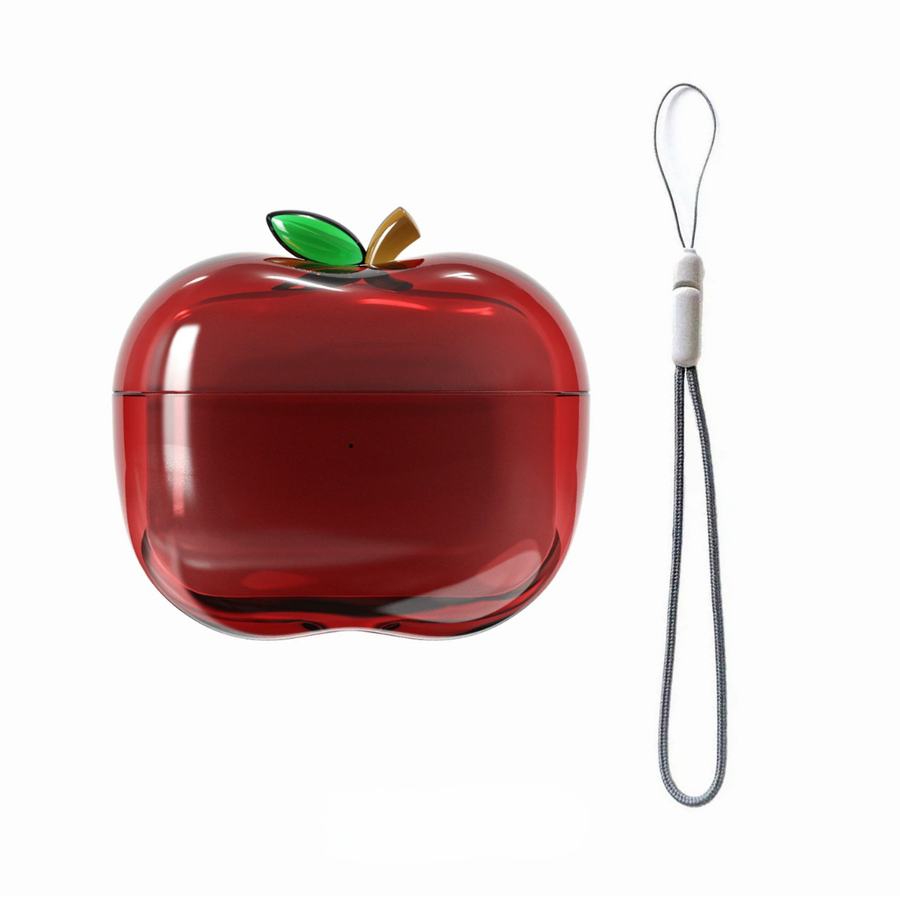 Sol Piece Parlak Elma Tasarım Kırmızı AirPods Kılıfı