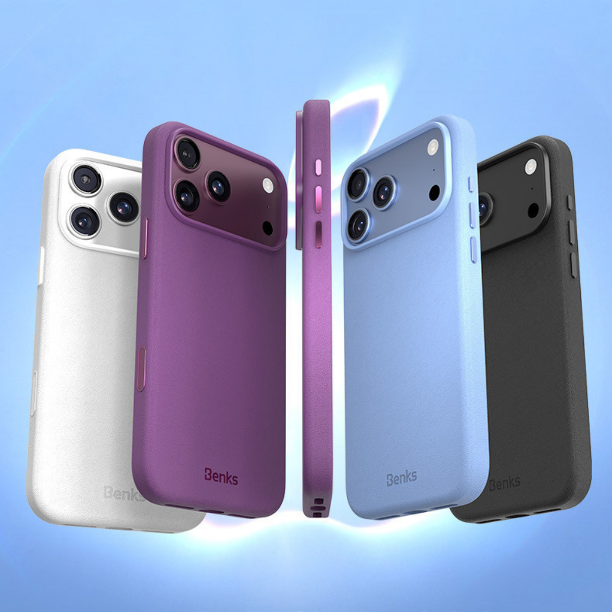 Benks Elegant Q2 Mor Magsafe Deri iPhone Kılıfı