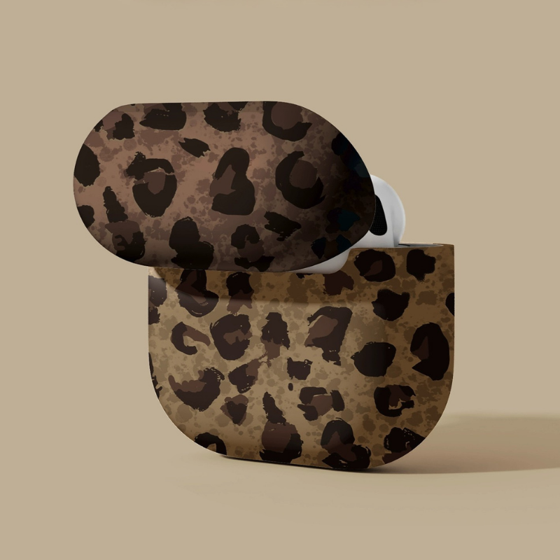 Leopar Desenli Sevimli Karakter Baskılı AirPods Kılıfı