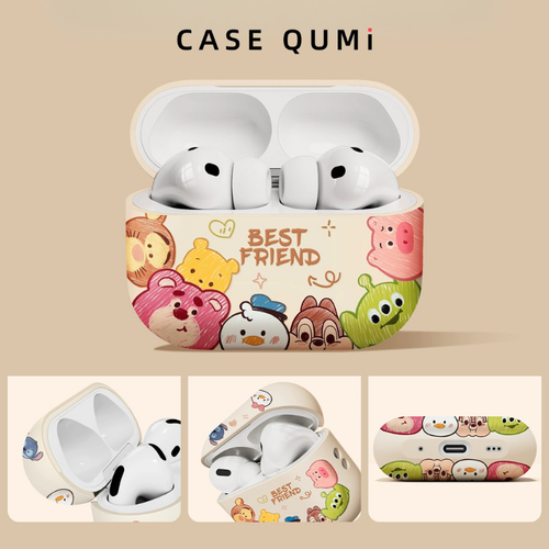 Carcasă AirPods din silicon cu imprimeu de personajul celui mai bun prieten