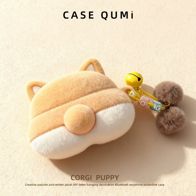 Peluş Kedi Kuyruk Tasarımlı AirPods Kılıfı