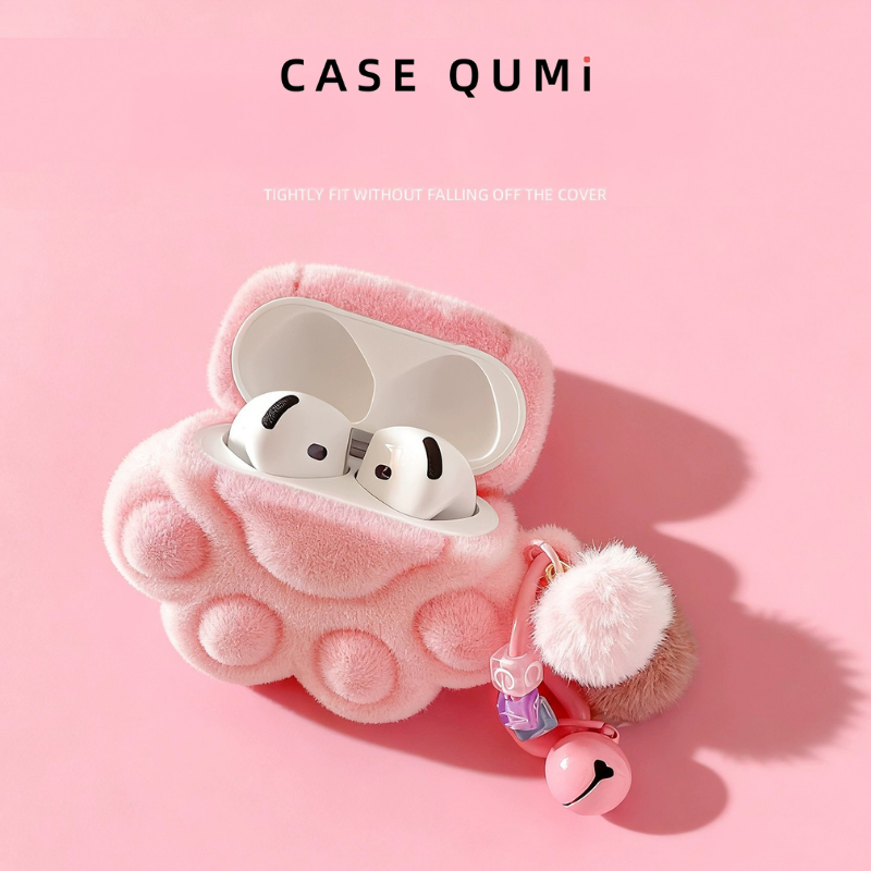 Peluş Kedi Pati Tasarımlı AirPods Kılıfı