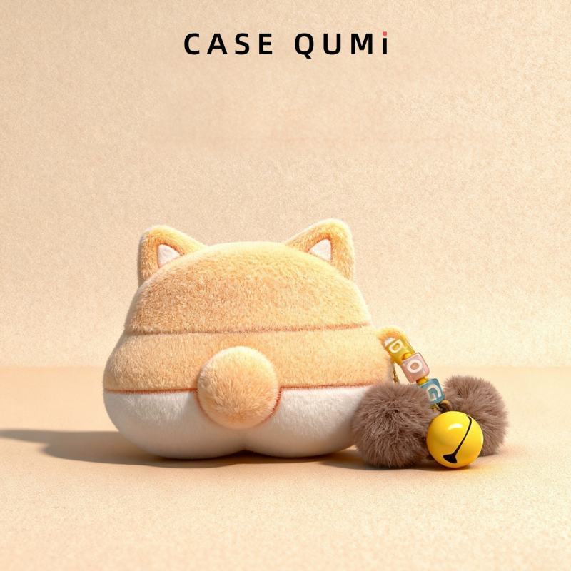 Peluş Kedi Kuyruk Tasarımlı AirPods Kılıfı