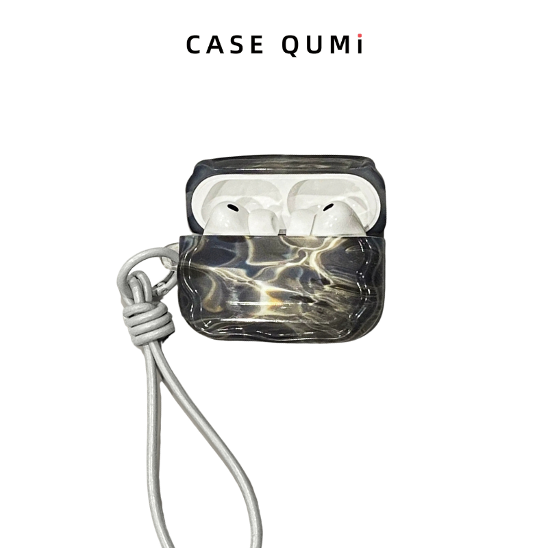 Yarı Saydam Dalgalı Kablosuz Şarj Uyumlu  AirPods Kılıfı