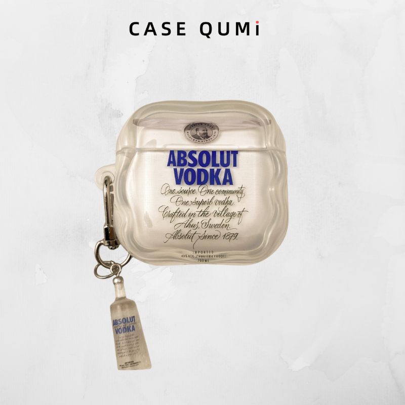 3D Şişe Tasarımlı Şeffaf AirPods Kılıfı