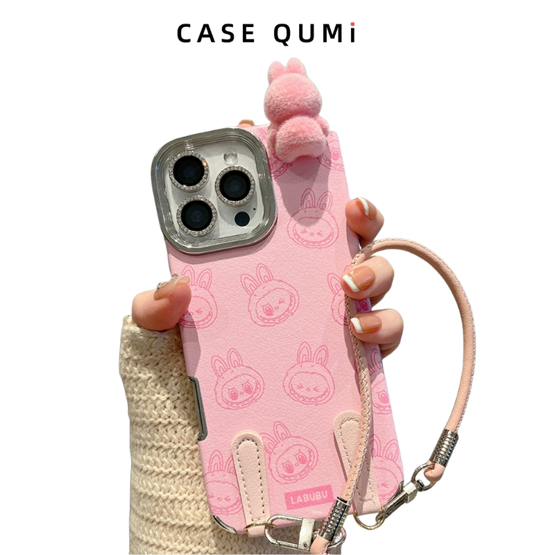 Sevimli Peluş Figür Askılı iPhone Kılıfı