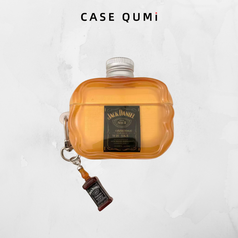 3D Şişe Tasarımlı Şeffaf AirPods Kılıfı