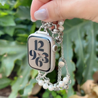Brățară de lux cu perle și lanț pentru Apple Watch
