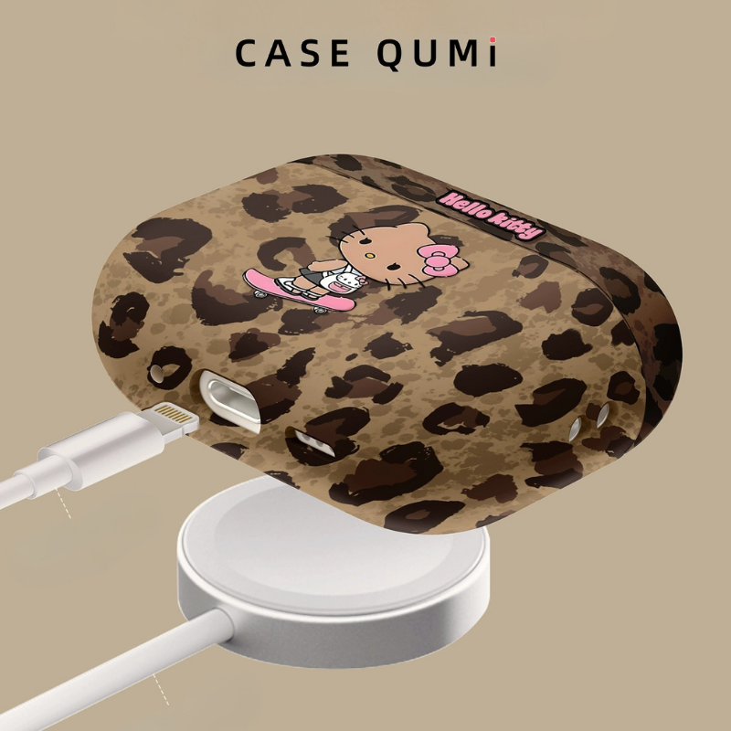 Leopar Desenli Sevimli Karakter Baskılı AirPods Kılıfı