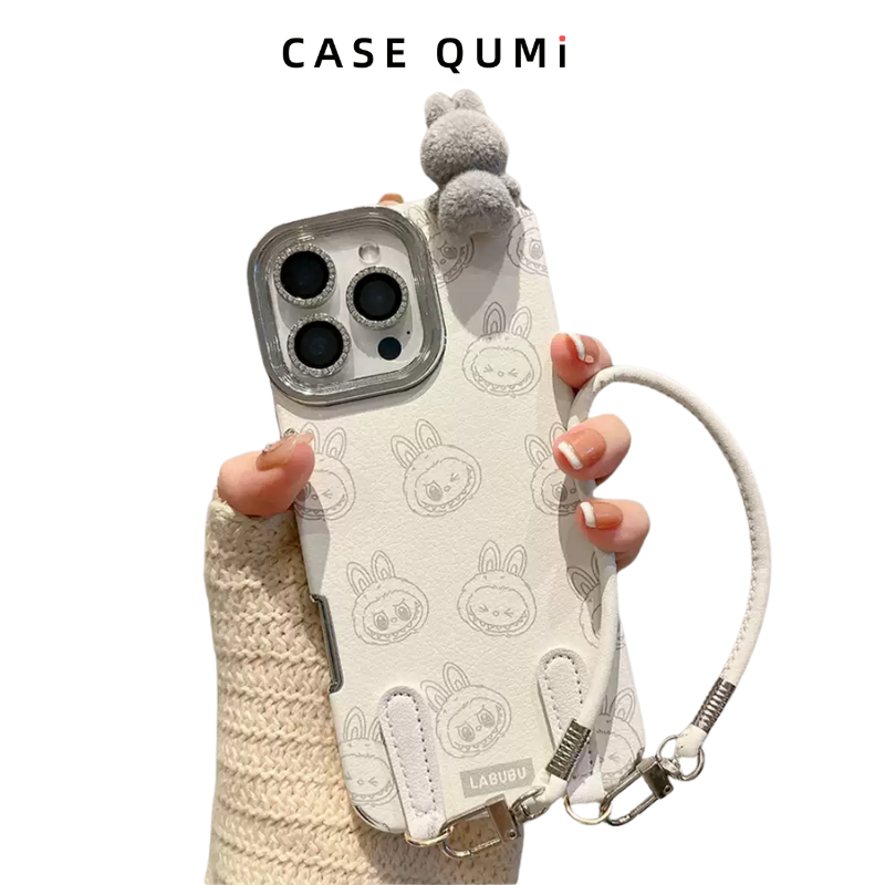 Sevimli Peluş Figür Askılı iPhone Kılıfı