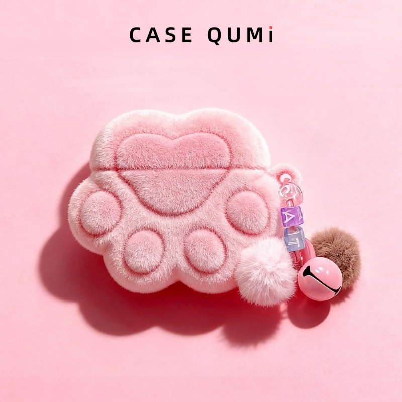 Peluş Kedi Pati Tasarımlı AirPods Kılıfı