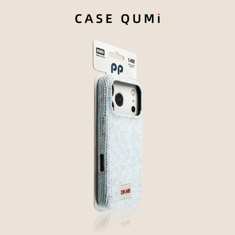 Pembe Çizgili Desen Kadife İphone Kılıfı