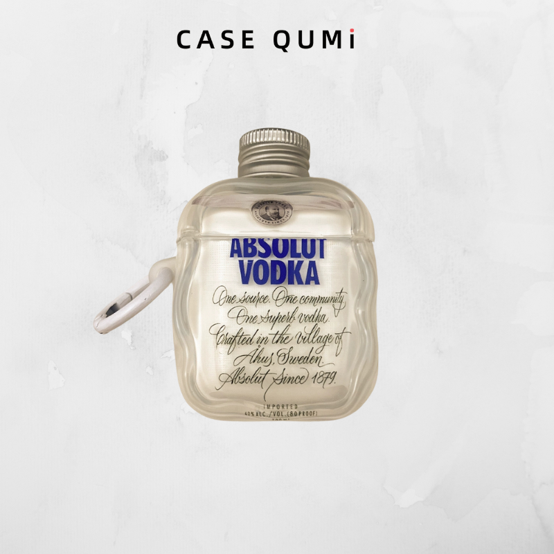 3D Şişe Tasarımlı Şeffaf AirPods Kılıfı