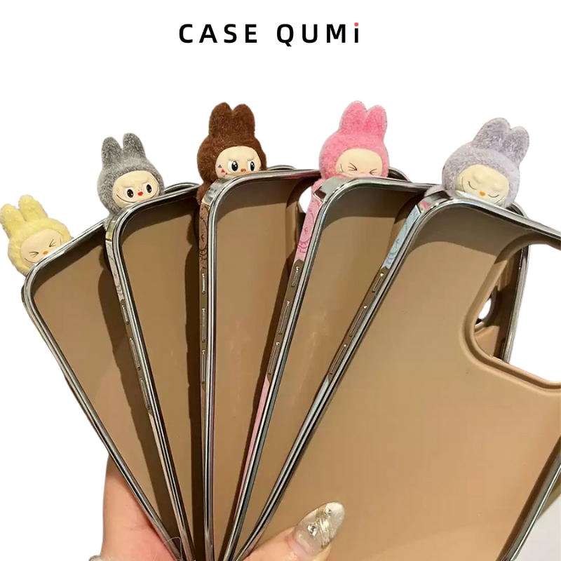 Sevimli Peluş Figür Askılı iPhone Kılıfı