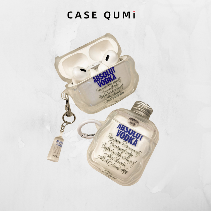 3D Şişe Tasarımlı Şeffaf AirPods Kılıfı