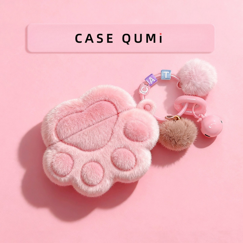 Peluş Kedi Pati Tasarımlı AirPods Kılıfı